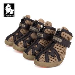 Pet Protective Shoes Truelove Mesh Fabric Dog Shoes Pet Dog Boots Waterproof Reflective Rugged Anti-Slip Sole Skid-Proof Outdoor for Small Dog S5911 230614