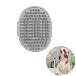 Pet Shampoo Bath Brush Soothing Massage Comb Adjustable Ring Handle Long Short Haired Dogs Cats Grooming Tools W0042