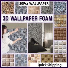 10/20 Pcs 3D Wall Sticker PVC Self-adhesive Waterproof Marble Pattern Wallpaper for Kitchen Bathroom Living Room Decor 30x30cm