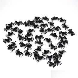 Other Festive Party Supplies 50 Pcs/Set Nontoxic Plastic Black Spider Trick Toy Small Realistic Fake Spiders For Halloween Haunted Dhyjj