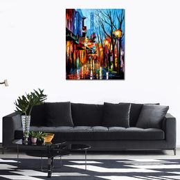 Famous Knife Painting on Canvas Four Friends Hand Painted Serene Landscapes Modern Wall Art