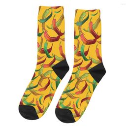 Men's Socks Retro Peppers Men's Vegetables Food Unisex Street Style Seamless Printed Funny Crew Sock Gift