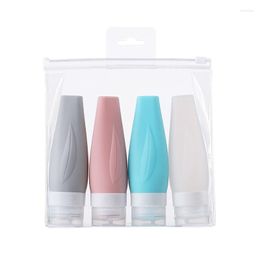 Storage Bottles 60ml 90ml Silicone Dispensing Portable Squeeze Type Lotion Refillable Bottle Shampoo Hand Soap Cosmetic Empty Bottling