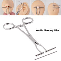 Labret Lip Piercing Jewelry 1PC Stainless Steel Needles Tube Forceps Ear Clamp Tweezers Plier Safety Tool Septum Navel Nose Industrail p230614