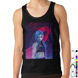 Men's Tank Tops Jinx Arcane Top Pure Cotton Vest Fantasy Show Game Vi Powder Male Bodybuilding