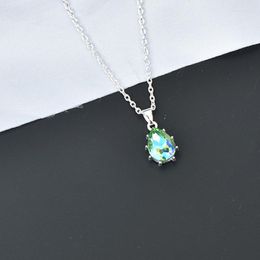 Pendant Necklaces Crystal Water Drop Pendants For Women Fashion Multicoloured Jewellery Geometric Chain Necklace Wedding Party Accessories