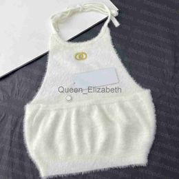 Women's T-Shirt Women Sexy Halter Tee Party Fashion Crop Top Luxury Embroidered T Shirt Spring Summer Backless Tee J230615