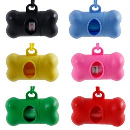 Cute Bone Shaped Pet Poop Bag Dispenser Colourful Dog Waste Disposal Bag Carrier Hands-Free clip