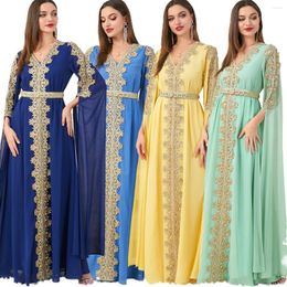 Ethnic Clothing Elegant Autumn Morocco Party Dress Muslim Women Abaya Long Sleeve Abayas Dubai Turkey Islam Kaftan Robe Longue Vestidos