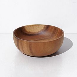 Bowls Round Durable Fruit Salad Wooden Serving Bowl Reusable Large Capacity For Restaurant