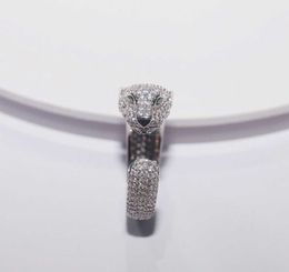 Designer Fashion s925 Sterling Silver Carter Full Diamond Leopard Ring Feminine and Versatile Small Delicate Personality