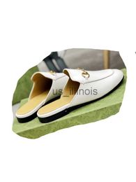 Slippers 2022 hot shoe Classic Half Slipper Luxury Designer Beach Flat Slippers with Premium Leather Fabric Letter Pattern Free with box J230615