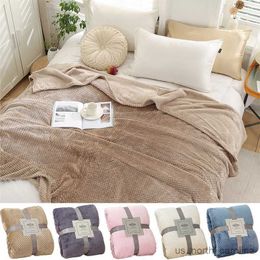 Blankets Soft Warm Blanket For Beds Solid Colour Pink Blue Coral Fleece Throw Sofa Cover Bedspread Pet Fluffy Plaid Blankets R230615