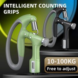 Hand Grips Smart Counting Hand Grip 10-100KG Adjustment Exercise Power Strengthening Pliers Spring Finger Pinch Wrist Expander Training 1PC 230614