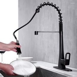 Kitchen Faucets ORB Brass Sink Faucet Pull Out Spring Cold Water Mixer Tap Oil Rubbed Bronze Square Copper