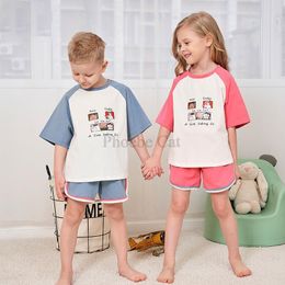 Family Matching Outfits Fashion Summer Clothing Set Girls Children Short Sleeve TopPant 2 Pc Baby Boys Brother Sister Matching Clothes Kids Trucksuit 230614