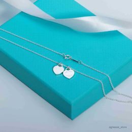 Pendant Necklaces Original Fashion heart Necklace Jewelry Blue gift Heart-Shaped Pendant Love Necklaces For Women's Wedding Gift Return to mini tag R230615