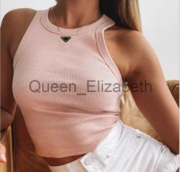 Women's T-Shirt 2023 Summer Designer Women t shirts Crop Top Sexy Brand Sport Shoulder Black White Tank Casual Sleeveless Backless Tee Shirts J230615