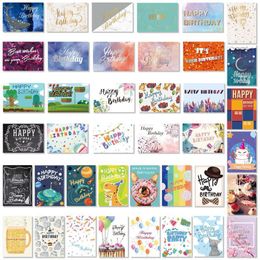 Greeting Cards 40PCS Birthday Cards with 40PCS Envelopes Creative Birthday Cards Bulk Box Set Party Supplies 230615