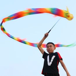 Kite Accessories Fitness Colorful Streamer Dragon Children Adult Dragon Dance Performance Ribbon Outdoor Sports Fun Toys Games Group Aktiviteter 230614