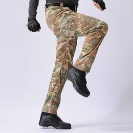 Men's Pants Military Camouflage Tactical Pants Men Special Combat Trousers Multi-pocket Waterproof Wear-resistant Casual Training Overalls 230615