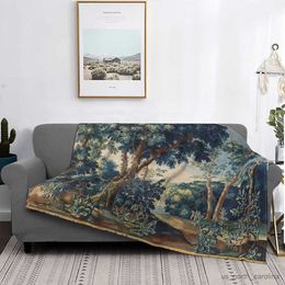 Blanket Greenery Trees In Woodland Landscape Antique Throw Blanket Drop Fabrics Bed Covers fit Couch Sofa Suitable R230615