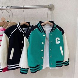 Jackets Fashion Baby Girl Boy Baseball Jacket Zipper Infant Toddler Child Bomber Coat Autumn Spring Baby Outwear Baby Clothes 1-10Y 230614