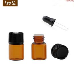 2ml essential oil sample bottle vials amber color mini glass bottles with orifice reducer and black plastic screw capshipping Btiic