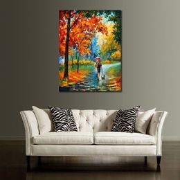 Modern Cityscapes Canvas Art Intriguing Autumn Handcrafted Oil Paintings for Contemporary Home Decor