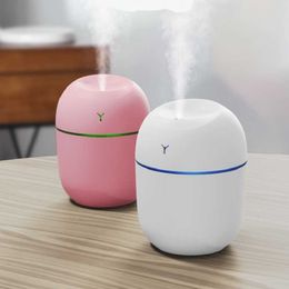 Humidifiers New Mini 220ML Air Humidifier USB Aroma Essential Diffuser Humidificador for Home Car Office with LED Night Lamp Freshner