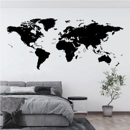 Large World Map Wall Sticker Travel Agency Hotel Office School Study Living Room Home Decor Vinyl Wall Decal Mural Unique Gift