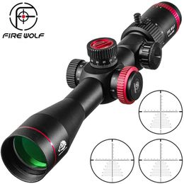 Fire Wolf QZ 4-16x44 прицел FFP Красный зеленый охотник на оптические зрелища Снайперский винтовки тактического винтовка первого фокального самолета