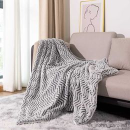 Blanket Inyahome Fur Throw Blanket Cosy Warm Luxurious Couch Sofa Bed Cover Sherpa Blanket Weighted Throw Home R230615