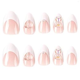 False Nails White Pearl Peach Three-Dimensional Bear Fake For Nail Art Beginners Practise