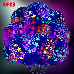 New 10PCS 12inch Luminous Balloon Glow In The Dark Glow Love Heart Star Latex Balloons Wedding Birthday Party Baby Shower Decoration