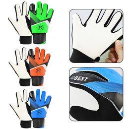 Sports Gloves 1 Pair Children Soccer Goalkeeper AntiCollision Latex PU Hand Protection Football Accessories for Kids 230615