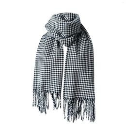 Scarves Silk Head Scarf For Women Fashion Fall And Winter Classic Tassel Plaid Warm Soft Chunky Large Blanket Wrap