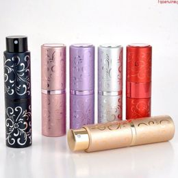 15ML Aluminium Perfume Bottle Embossed with Flower Design Empty Atomizer Spray Bottlesshipping Hgwxs