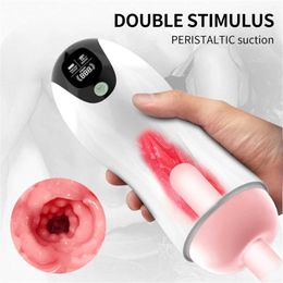 Sex toy massager Male Masturbator Automatic Sucking Blowjob Cup Penis Pump Vibrator Real Vaginal Pussy Toys for Men 18