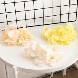 Dried Flowers 8PCS Hydrangea Head Artificial Silk DIY For Party Room Decoration Wreath Accessy Supplies Photo Props Mixed Fake Flower
