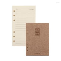 Kraft Cover 100 Sheets 6 Rings Loose Leaf Refill Inner Paper With Line Pages