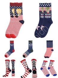 Trump 2024 Socks Party Favour President MAGA Trump Letter Stockings Striped Stars US Flag Sport Socks C66