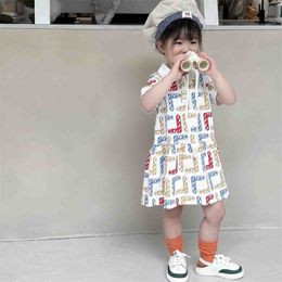 Bebek tasarımcı çocuk giyim kızlar etek çocuk klasik kıyafetler set kızlar mektup elbise polo elbise