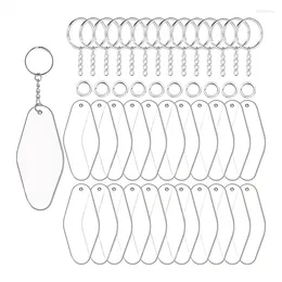 Jewelry Pouches 30 Sets Acrylic Blank Key Tag Kit Including Motel El Shape Sheets Keychain Rings And Jump