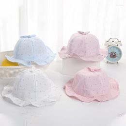Hats Summer Baby Girls Bucket Hat Cotton Sun Breathable Panama Outdoor Protection Cap Solid Colour Headdress Accessories
