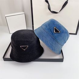 Fashionable Trand Hat Denim Fabric Street Wear Seaside Fisherman Bucket Hats Sunscreen Designer Big Brimmed Flat Caps Women Sun Cap