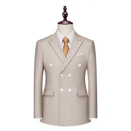 Men's Suits Blazers Men Spring Double Breasted Business Suit Jackets/Mal Slim Fit Top Quality Solid Color Blazers Homens Dress Suit Coat 6XL 230616