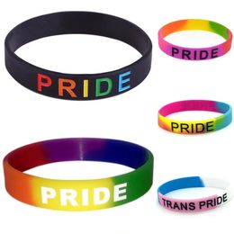 13 Design LGBT Silicone Rainbow Bracelet Party Favour Colourful Wristband Pride Wristbands DHL Free Delivery 131QH