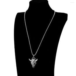 Pendant Necklaces Fashion Goth Ram Necklace For Men Punk Accessories Vintage Stainless Steel Jewellery Party Gift