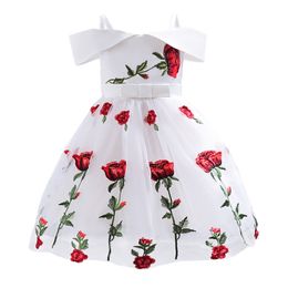 Girl's Dresses Flower Girl Dresses Wedding Dress for Girls Flower Rose Bow White Black Short Evening Party Ceremonial Summer Princess 230615